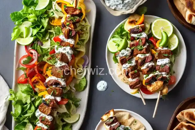 Pork Souvlaki With Pita and Tzatziki