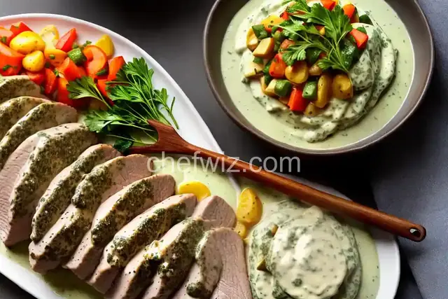 Pork Tenderloin with Creamy Herb Sauce