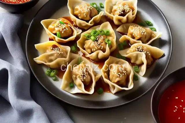 Pork Wontons With Sesame Sauce