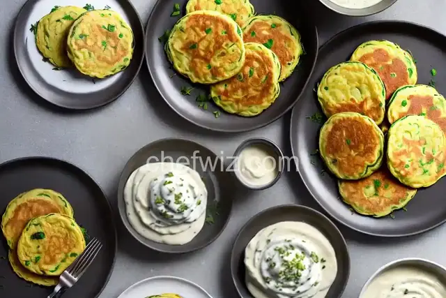 Potato Zucchini Pancakes with Yogurt Sauce