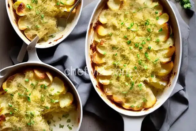 Potato and Celery Root Gratin with Leeks