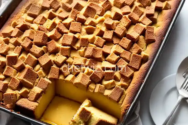 Pound Cake Bread Pudding with Leftover Halloween Candy