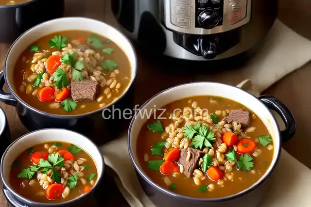 Pressure Cooker Beef Barley Soup Recipe