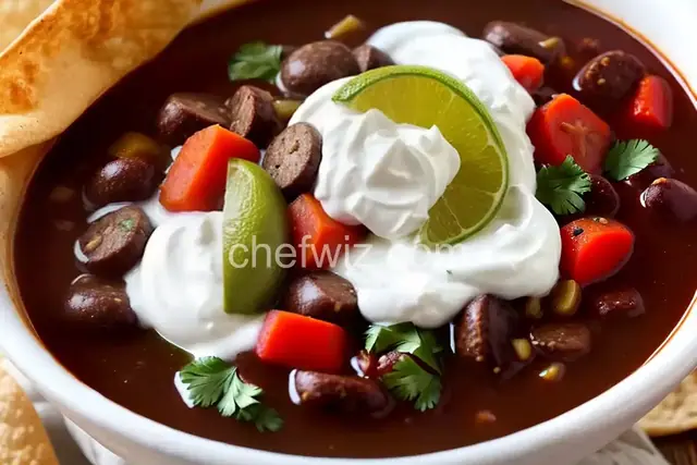 Pressure Cooker Black Bean Soup With Sausage and Cumin-Lime Sour Cream Recipe