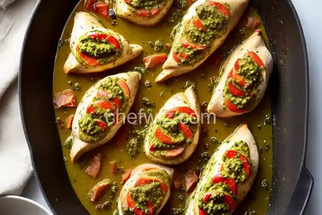 Prosciutto-Stuffed Baked Chicken Breasts with Pesto