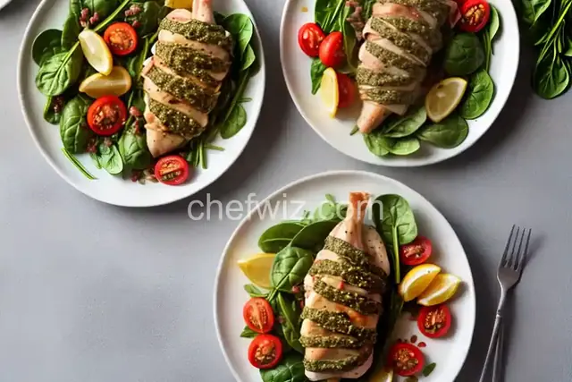 Prosciutto-Wrapped Stuffed Chicken with Pesto and Spinach