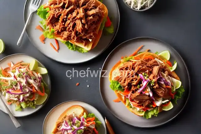 Pulled Pork Sandwich with BBQ Sauce and Coleslaw
