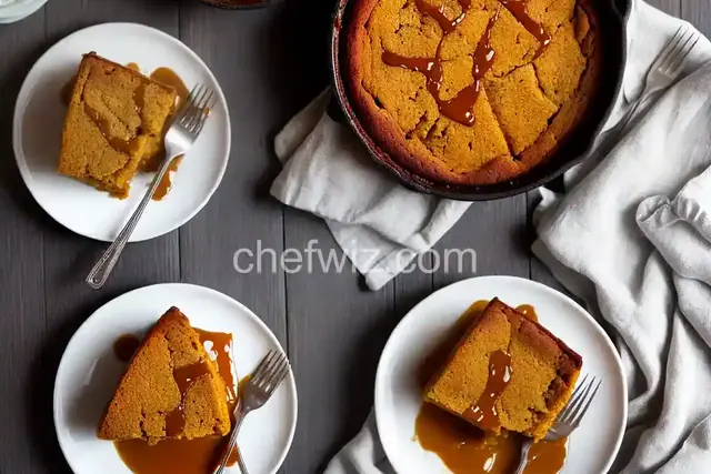 Pumpkin Bread Pudding with Caramel Rum Sauce