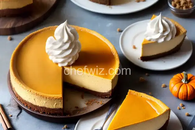 Pumpkin Cheesecake With Bourbon–Sour Cream Topping