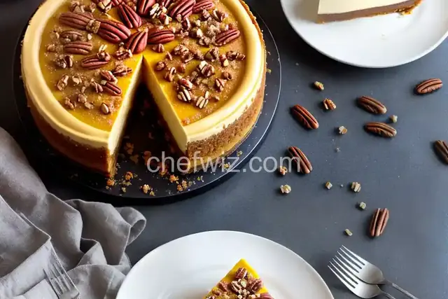 Pumpkin Maple Pecan Cheesecake