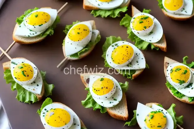 (Quail) Egg Salad Sandwiches on a Stick