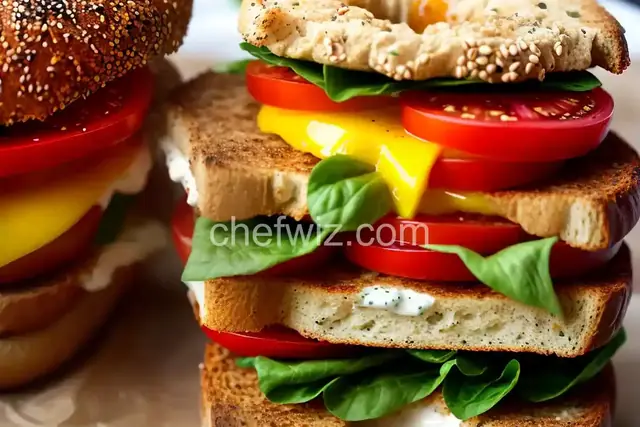 Queenie's Killer Tomato Bagel Sandwich