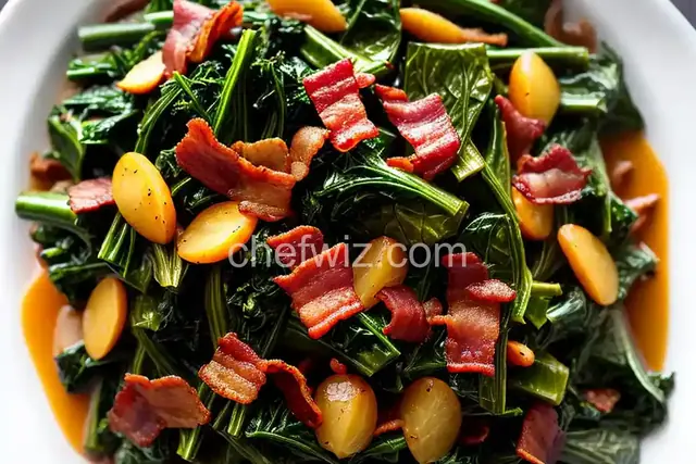 Quick-Braised Greens with Bacon and Sweet Onions
