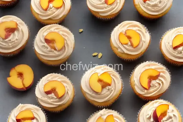 Quick Cupcakes with Peach Frosting