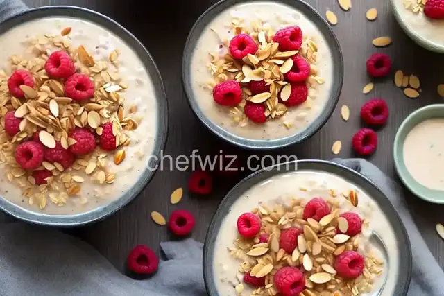 Quick-and-Easy Almond Milk Oatmeal with Raspberries