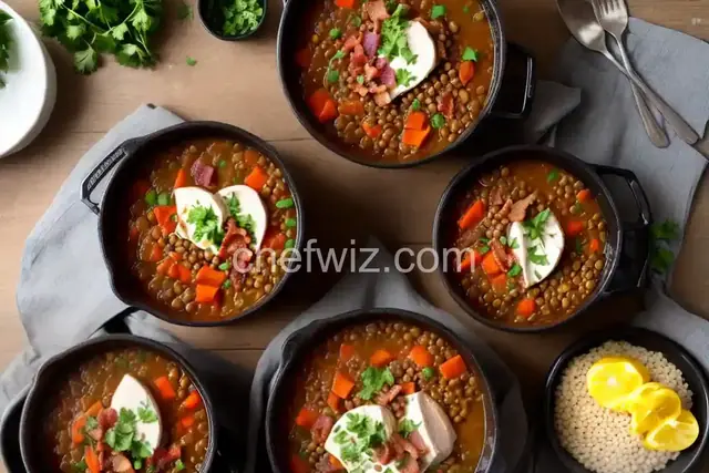 Quick and Easy Pressure Cooker Chicken, Lentil, and Bacon Stew With Carrots
