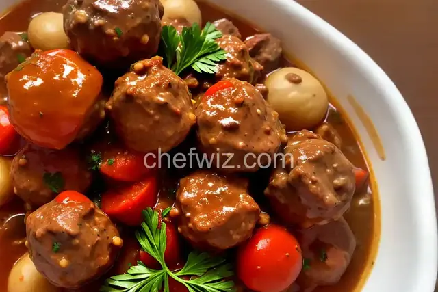 Ragout de Pattes de Cochon (Pork Shank and Meatball Stew)