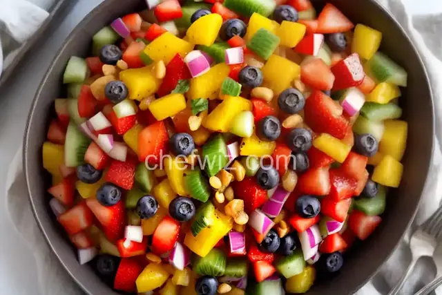 Rainbow Fruit Salsa with Whole Wheat Cinnamon Chips