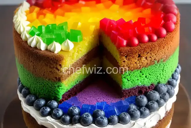 Rainbow Jell-O Poke Cake Recipe