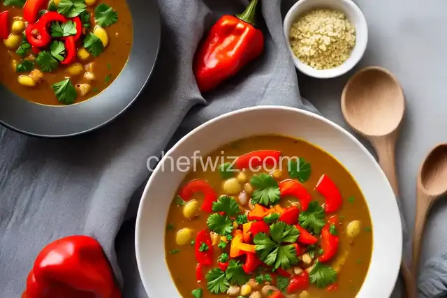 Rainbow Roasted Pepper Soup