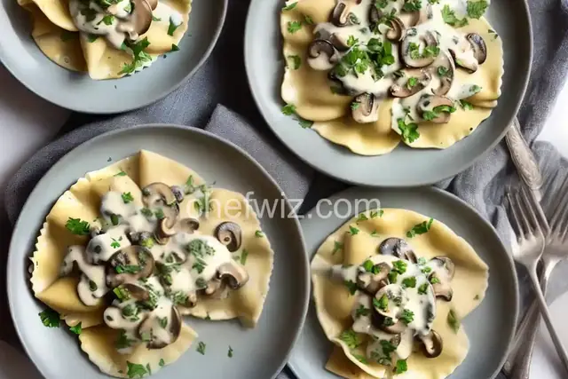 Ravioli With Mushroom Cream Sauce