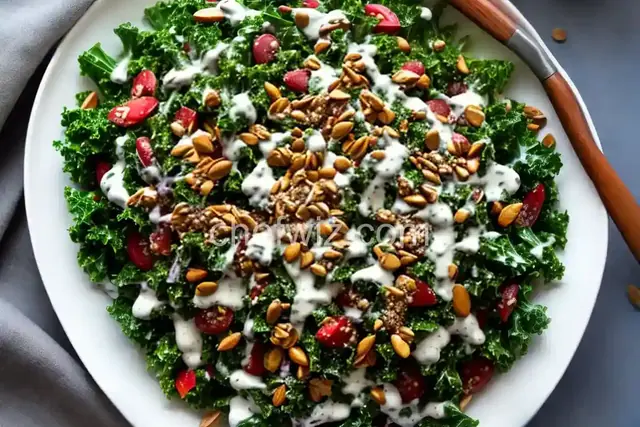 Raw Kale Salad with Creamy Tahini Dressing