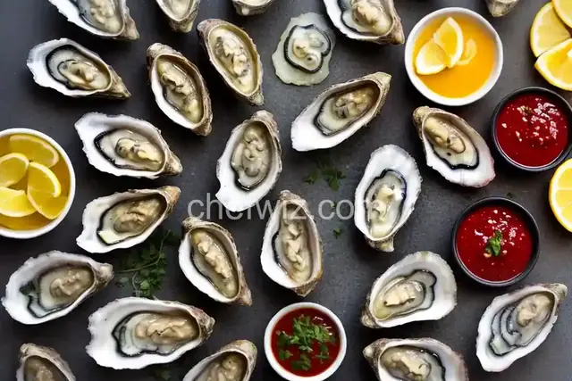 Raw Oysters with 3 Dipping Sauces