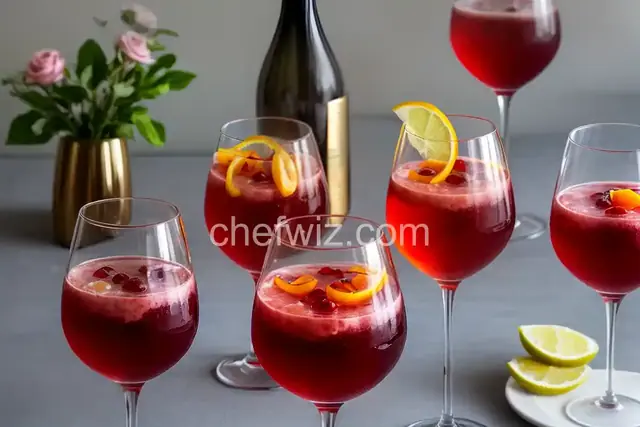 Red Apricot and Sparkling Wine Granita