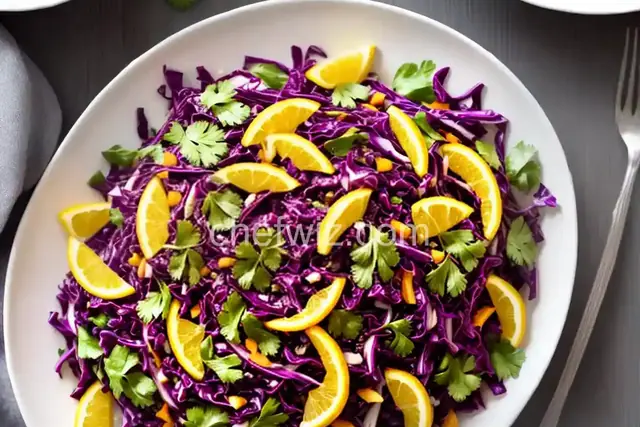 Red Cabbage Slaw With Cilantro and Citrus
