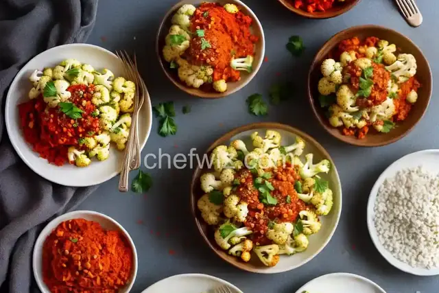 Red Pepper Pesto with Roasted Cauliflower
