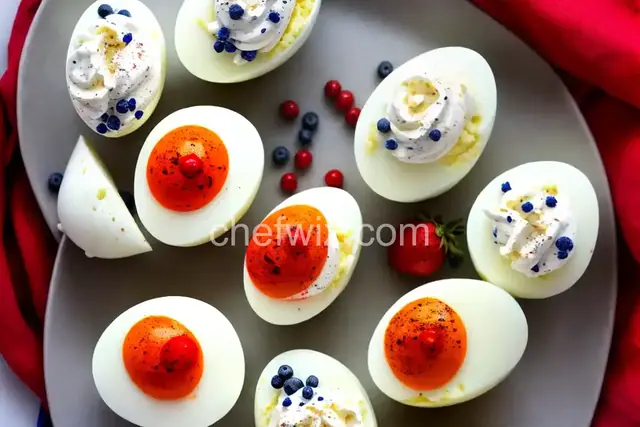 Red, White and Blue Deviled Eggs