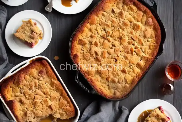 Rhubarb Bread Pudding with Whiskey Sauce Recipe | Cook the Book