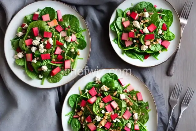 Rhubarb Spinach Salad