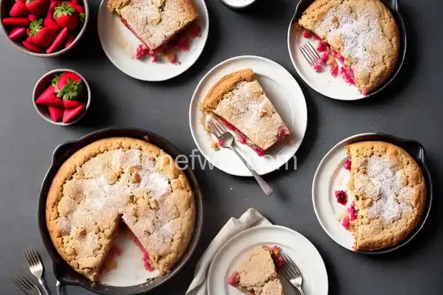 Rhubarb and Strawberry Dump Cake