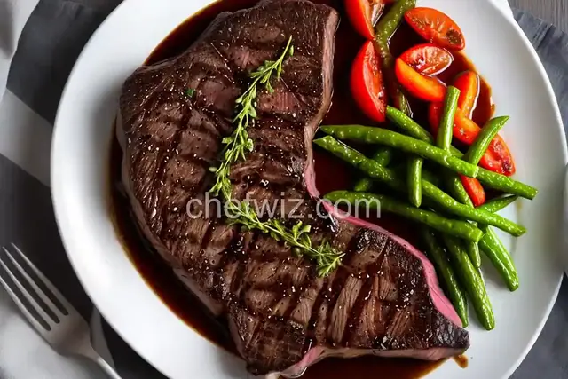 Rib-Eye Steak au Poivre with Balsamic Reduction