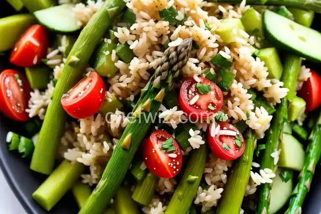 Rice, Asparagus and Cucumber Salad