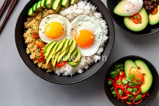 Rice Bowl with Fried Egg and Avocado