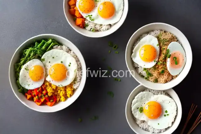 Rice Bowls with Fried Eggs