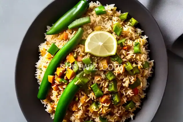 Rice with Green Pepper and Jalapeno