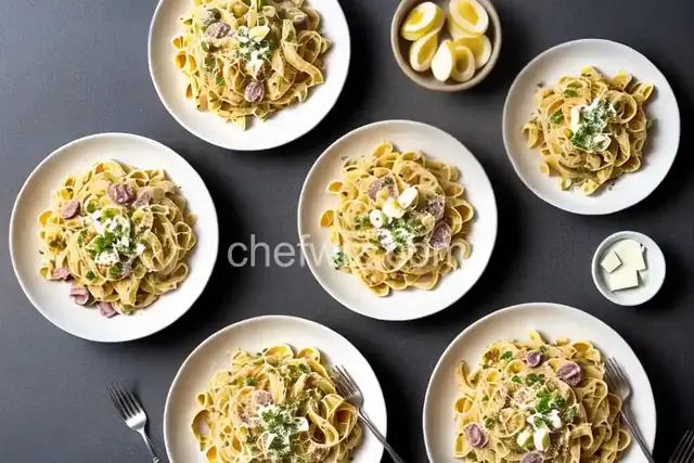 Rich Pasta Carbonara with Milk and a Whole Egg