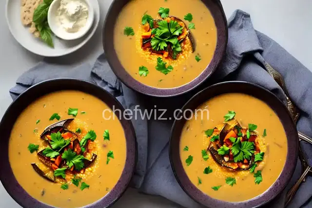 Rich and Creamy Roasted Eggplant Soup
