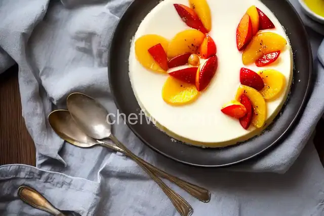 Ricotta Panna Cotta with Nectarines and Honey