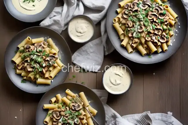 Rigatoni with Creamy Mushroom Sauce