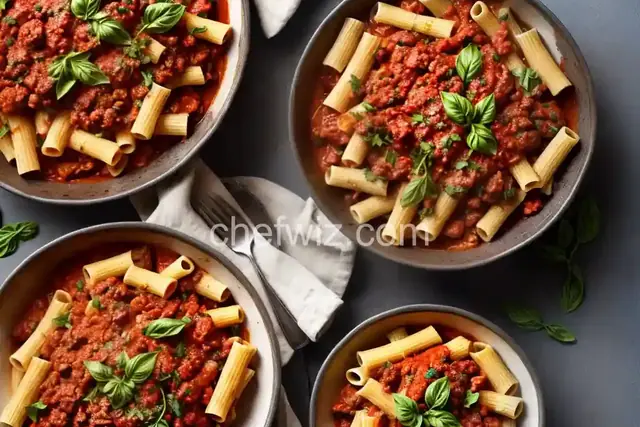 Rigatoni with Meat Sauce