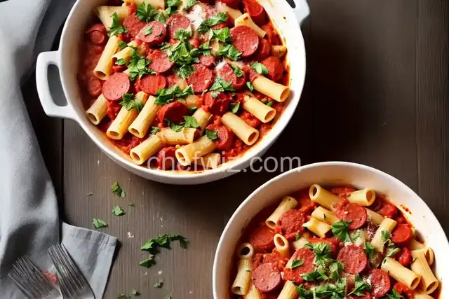 Rigatoni with Pepperoni and Mozzarella