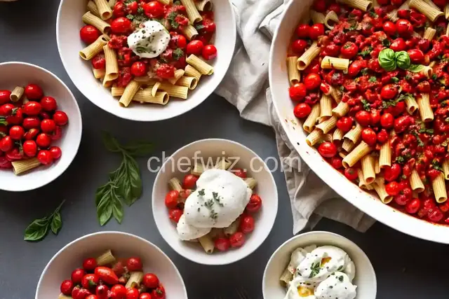 Rigatoni with Roasted Cherry Tomatoes and Burrata