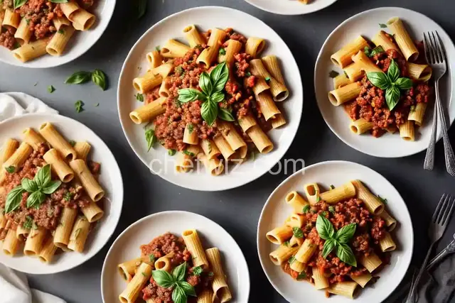 Rigatoni with Summer Bolognese