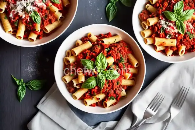 Rigatoni with Vegetable Bolognese