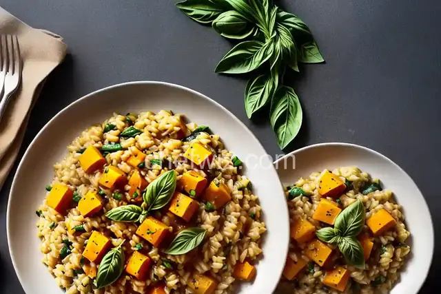 Risotto With Butternut Squash, Leeks, and Basil