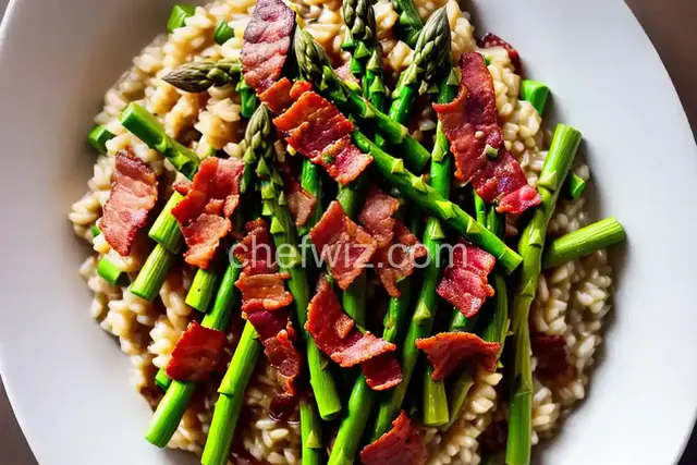 Risotto with Asparagus and Bison Bacon